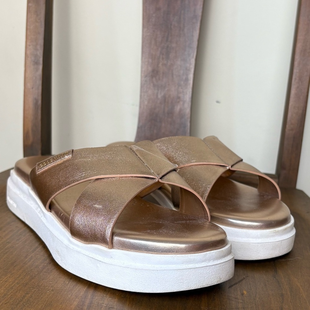 Cole Haan Metallic Rose Gold Sandals - Picture 1 of 11